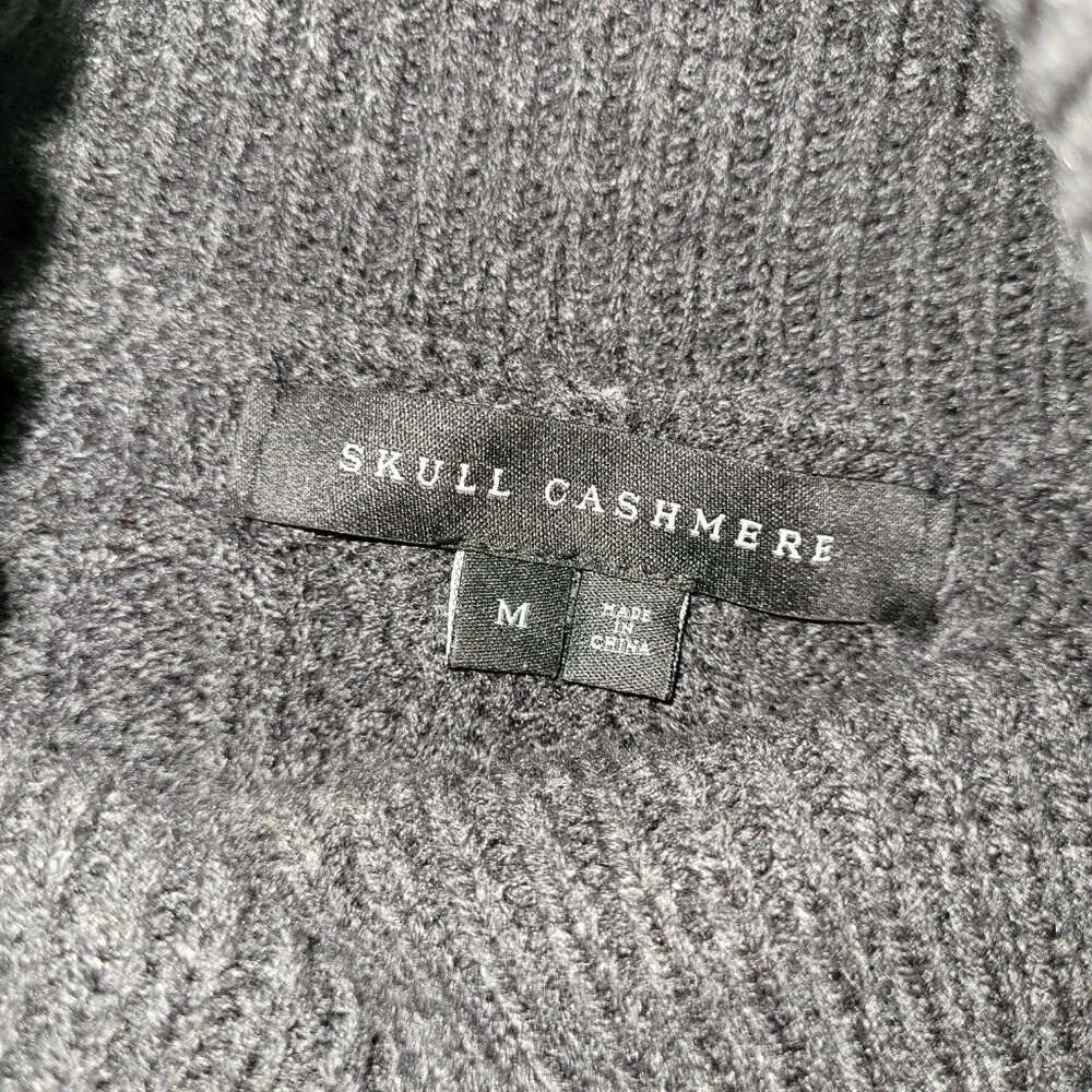 Skull Cashmere Acrylic Cable Knit Fisherman Turtleneck Sweater